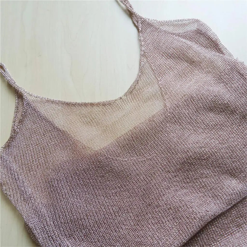 Robe de plage transparente en maille pailletée pour femme