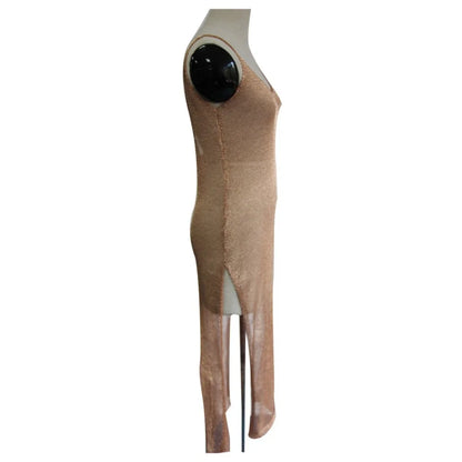 Robe de plage transparente en maille pailletée pour femme