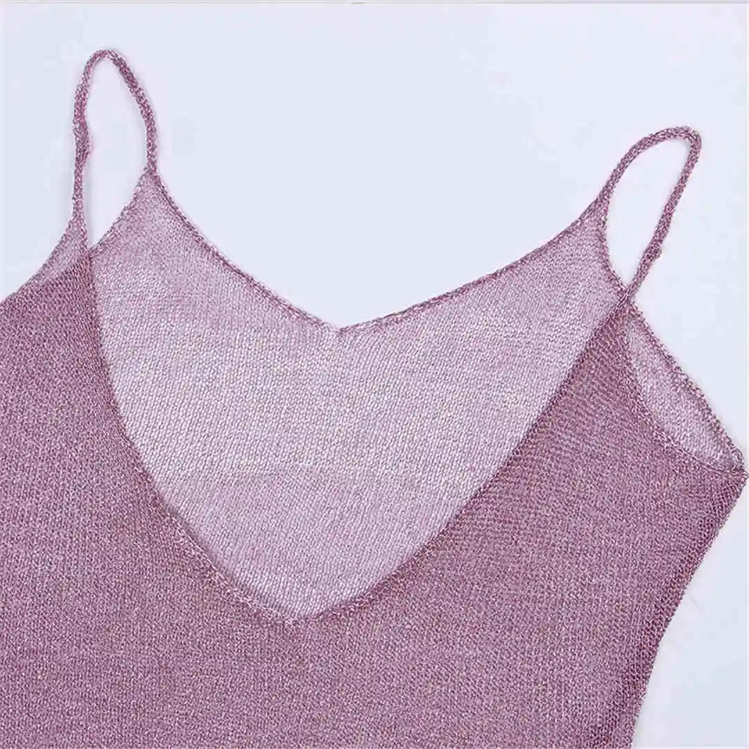 Robe de plage transparente en maille pailletée pour femme