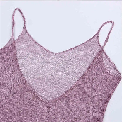 Robe de plage transparente en maille pailletée pour femme