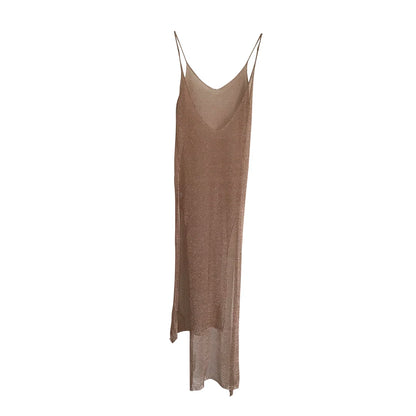 Robe de plage transparente en maille pailletée pour femme