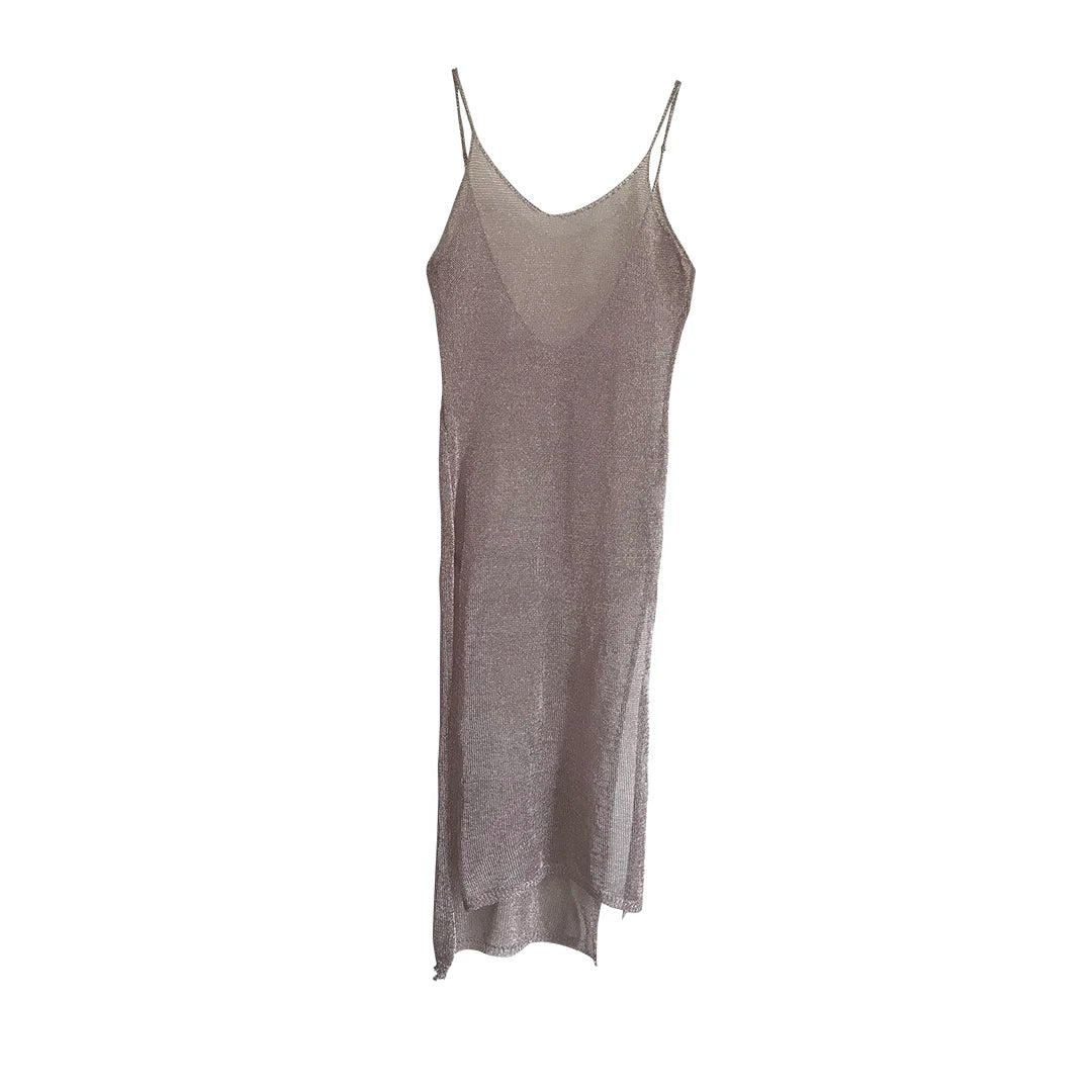 Robe de plage transparente en maille pailletée pour femme