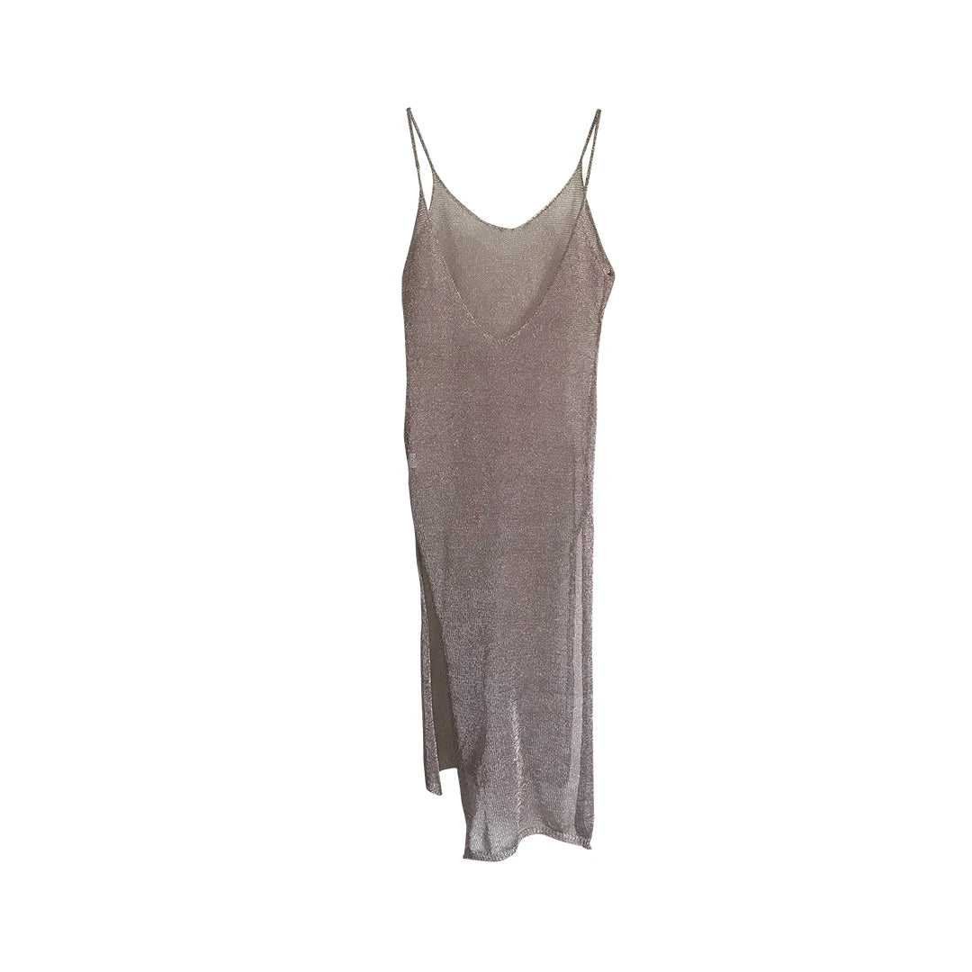 Robe de plage transparente en maille pailletée pour femme